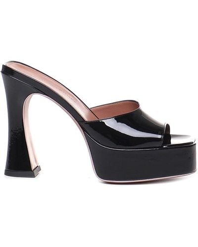 Giuliano Galiano Charlie Mules In Patent Leather - Black