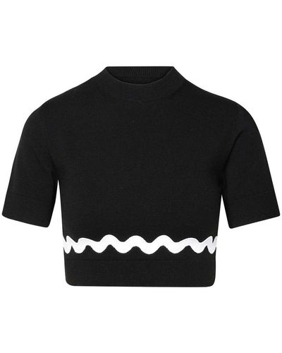 Patou Merino Wool Blend Jumper - Black