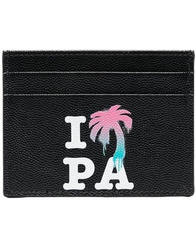 Palm Angels Leather Card Case - White