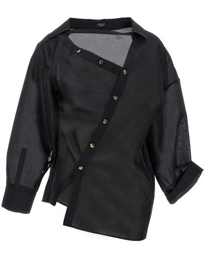 A.W.A.K.E. MODE Asymmetric Shirt - Black