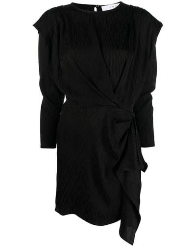 IRO Draped Dress With Asymmetric Design - Black