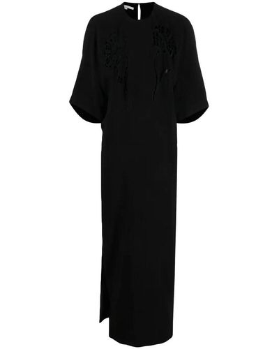 Stella McCartney Broderie Anglais Long Dress - Black