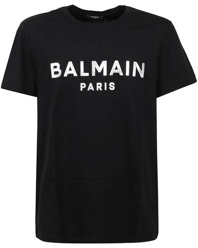 Balmain Logo Lettering T-shirt - Black
