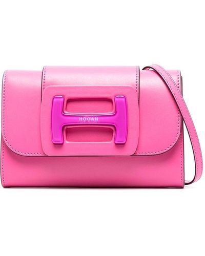 Hogan H-bag Pebbled Texture Bag - Pink
