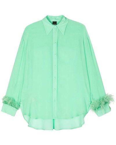 Pinko Shirt With Feathers - Green