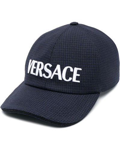 Versace Logo Wool Baseball Cap - Blue