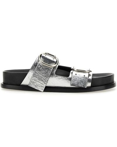 Jil Sander Leather Sandals With Buckle - White