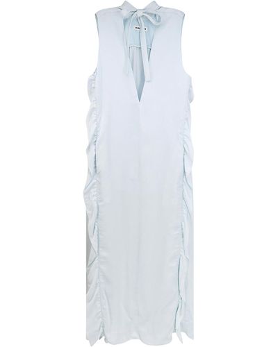 Jil Sander Viscose Dress With Lateral Rouches - White