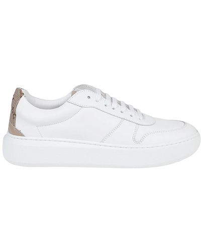 Herno Leather Trainers With Insert - White