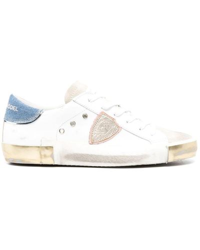 Philippe Model Prsx Sneakers Panel Distressed Lace - White