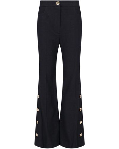 Patou Trousers With Golden Button Detail - Blue
