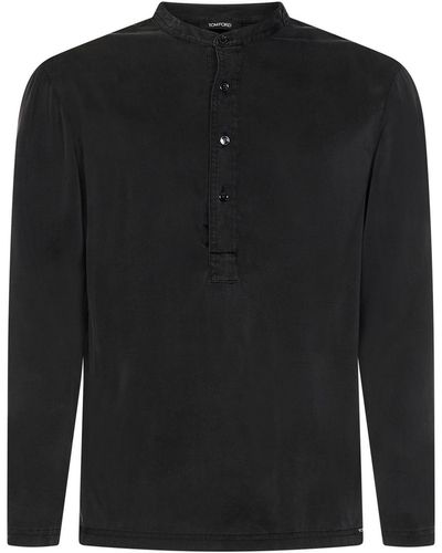 Tom Ford Henley Pyjama Shirt - Black