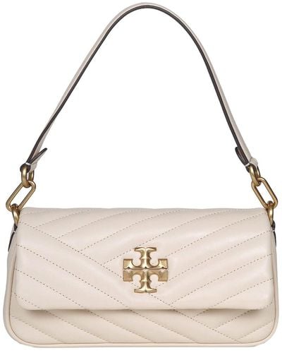 Tory Burch Kira Chevron Logo Leather Bag - White