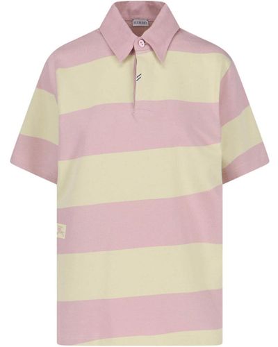 Burberry Striped Polo Shirt - Pink