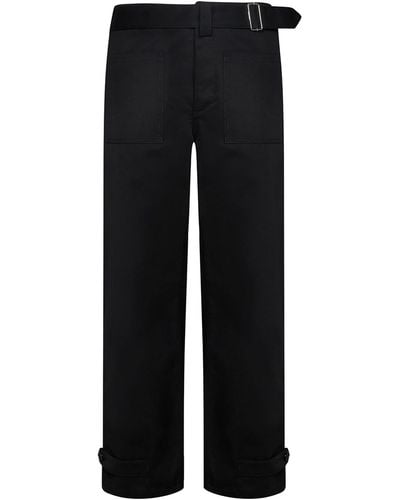 Alexander McQueen Cotton Trousers - Black