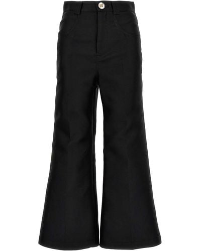 Giambattista Valli Cropped Silk Blend Pants - Black