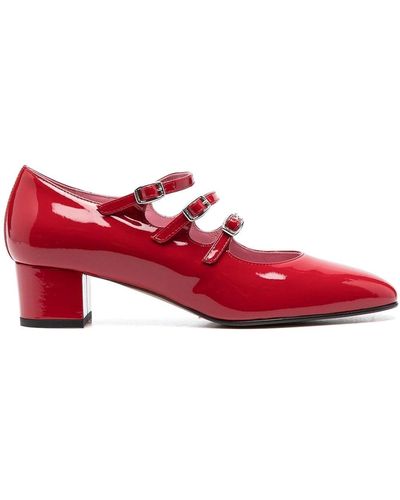 CAREL PARIS High-shine Side-buckle Court Shoes - Red