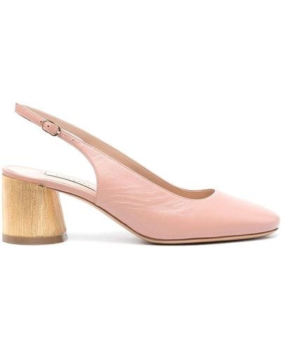 Casadei Light Pink Mid Sculpted Slingback Strap Shoes