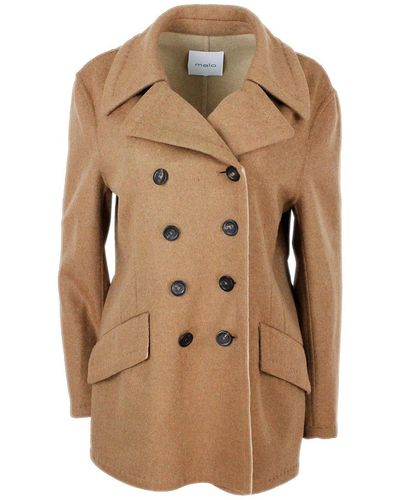 Malo Wool And Cashmere Double-breasted Coat - Natural