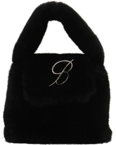 Blumarine Faux Fur Monogrambag - Black