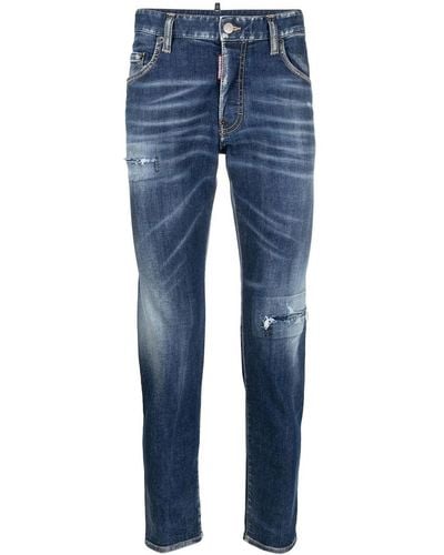 DSquared² Icon Distressed Skinny Jeans - Blue