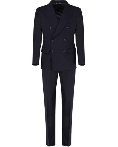 Dolce & Gabbana Sicilia Suit In Stretch Wool - Blue