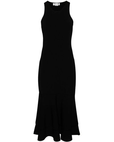 Victoria Beckham Sleeveless Flared Midi Dress - Black