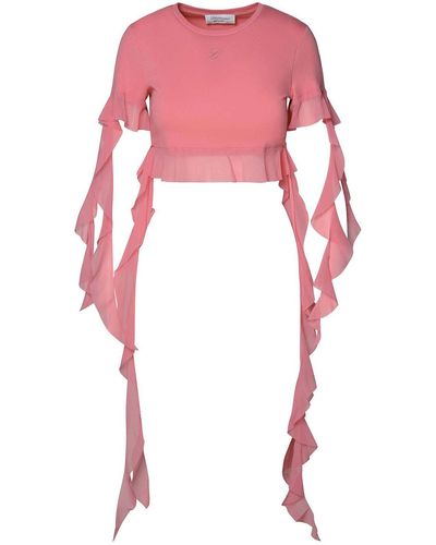 Blumarine Fuscia Cotton Jumper - Pink