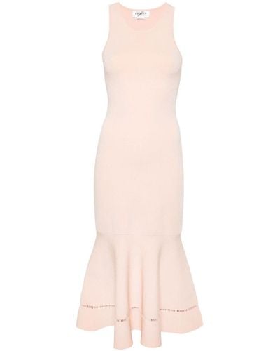 Victoria Beckham Sleeveless Flared Midi Dress - Pink