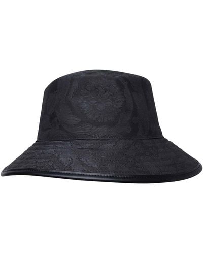 Versace Black Cotton Hat - Blue