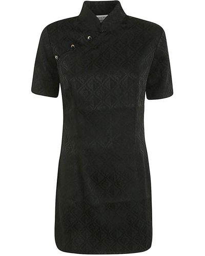 Marine Serre Jacquard Viscose Mini Dress - Black