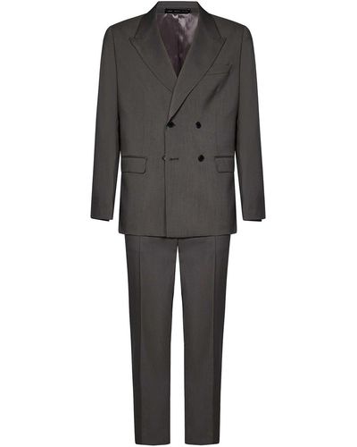 Low Brand Bracco-colored Tropical Virgin Wool Suit - Grey