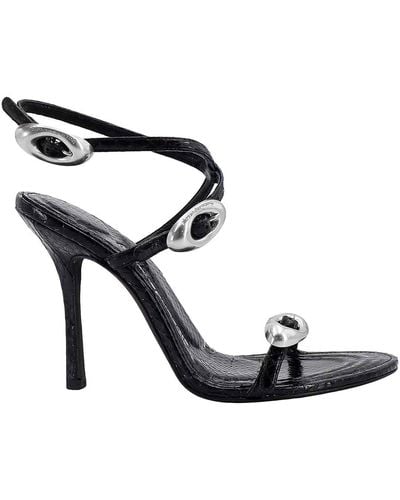 Alexander Wang Leather Sandals With Croco Print - Black