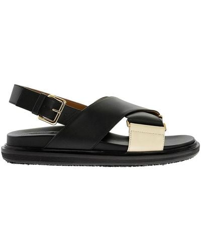 Marni Criss Cross Fussbett Sandals - Black