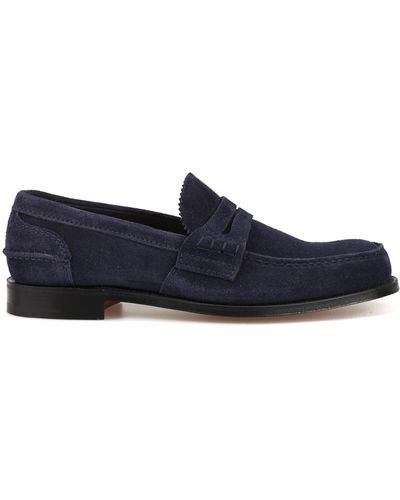 Church's Navy Blue Pembrey Soft Suede Loafers