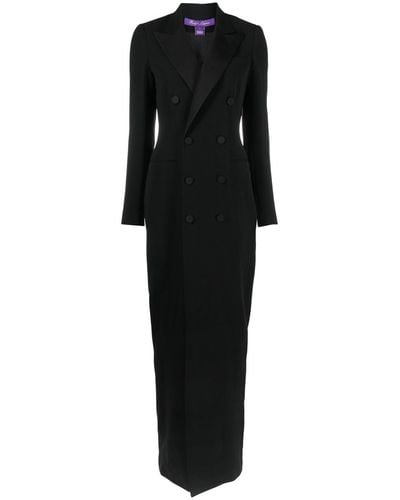 Polo Ralph Lauren `kristian` Long Sleeve Evening Dress - Black