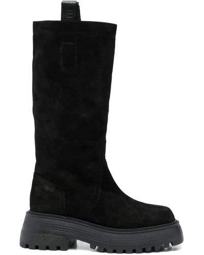 3Juin Suede Mid-calf Boots - Black