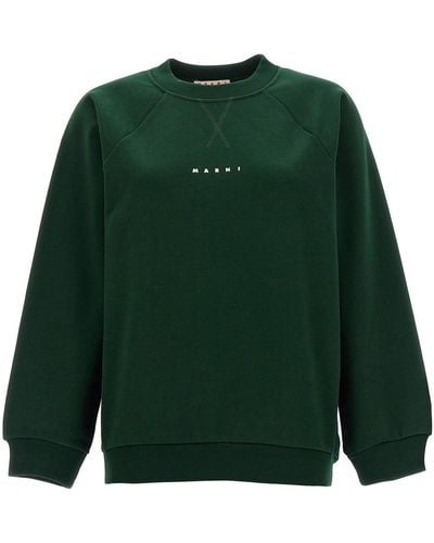 Marni Logo Print Sweatshirt - Green