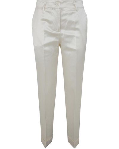 P.A.R.O.S.H. Satin Viscose And Linen Trousers - Grey