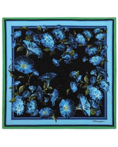 Dolce & Gabbana Floral Print Floulard - Blue