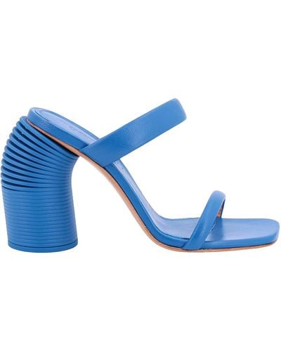 Off-White c/o Virgil Abloh Leather Sandals With Spring Heel - Blue