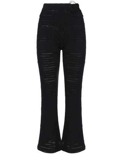 Alberto Audenino Flared Pants With Ring - Black