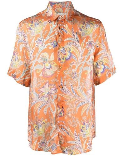Etro Paisley-print Silk Shirt - Orange
