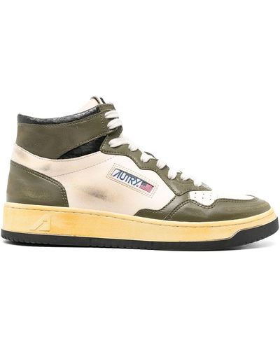 Autry Super Vintage Mid Leather Trainers - Natural