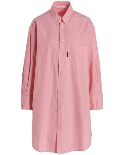 Palm Angels Overlogo Shirt Dress - Pink
