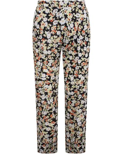 N°21 Floral Trousers With Background - White