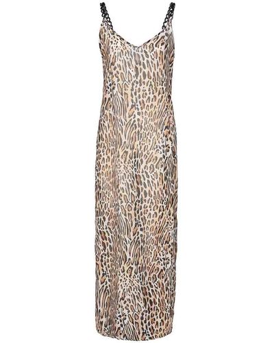Moschino abstract-print midi dress - Black