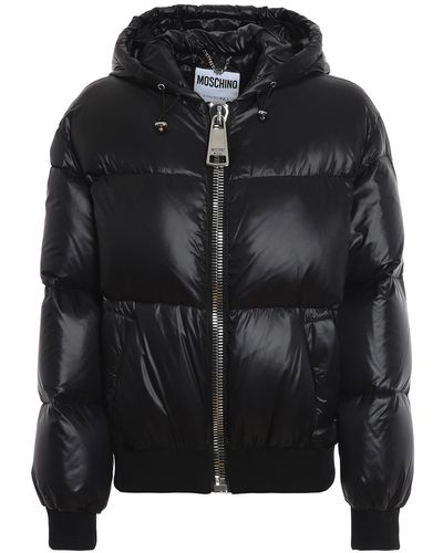 Moschino Hooded Puffer Jacket - Black