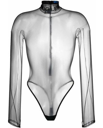 Mugler Illusion Shaping Bodysuit - Grey