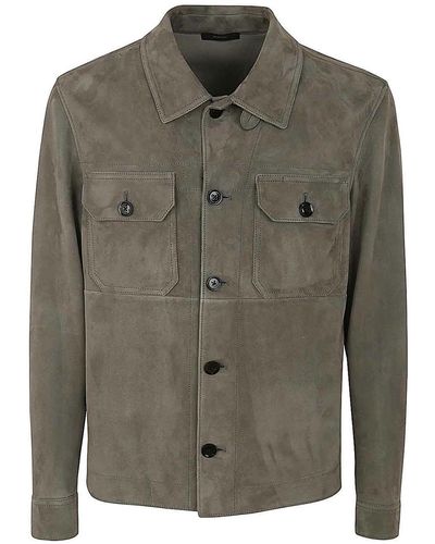 Tom Ford Leather Outwear Shirt - Green